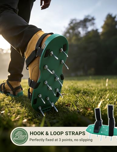 Lawn Aerator Shoes with Dual Straps