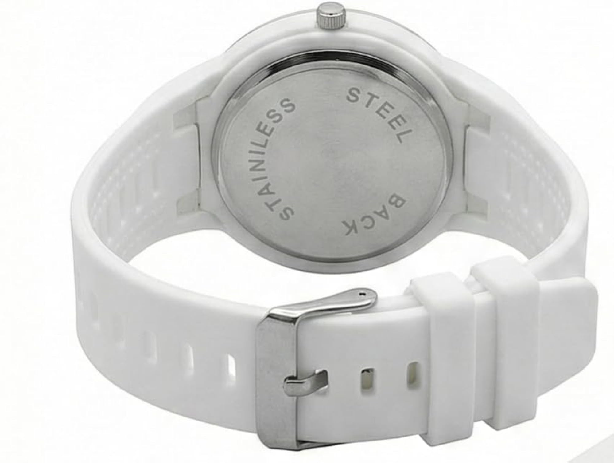 Unisex White Analog Quartz Watch with Silicone Strap