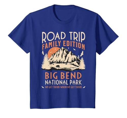 Big Bend US National Park Family Road Trip Vacation T-Shirt, Youth, Royal Blue, 4T
