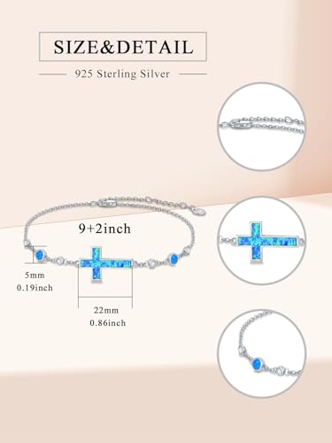 Image of WINNICACA 925 Sterling Silver Anklets for Women Adjustable Beaded Butterfly Opal Anklet Bracelet Foot Chains Jewelry Gifts for Women Beach Birthday Christmas Gift