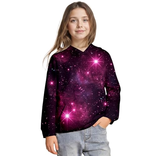 Sweat à capuche galaxie à manches longues imprimé graphique coloré pour ado