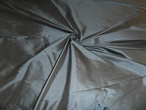 Tissu Dupioni en pure soie bleu poudré et beige de 274 cm pour rideaux
