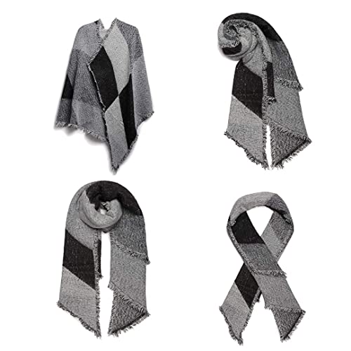 Sciarpa Invernale Miss Lulu Donna - Grande Quadrato 200x67 Cm, Acrilico E Lana, Colorata E Morbida - Foto 3