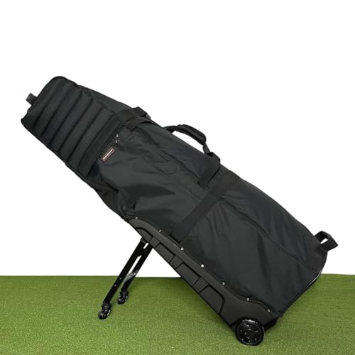 Wheeled Golf Travel Bag with Stand, Adjustable 2 or 4 Wheels，Thickened Padded Protection, Rolling Travel Case with Handles, with Wheels & Password Lock Zipper, for Airlines