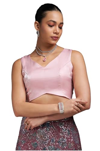 Image of Soch Womens V-Neck Tissue Princess Line Padded Sleeveless Blouse