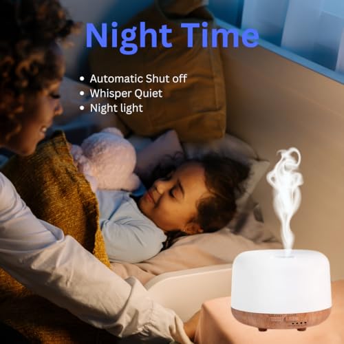 300ML Essential Oil Diffuser Humidifier Aromatherapy Ultrasonic Air Vapouriser Scented Fragrance with Remote, Mist Modes, Automatic Off and 7 LED Lights for Home Office Sleep (Yellow) AZULON - Image 6