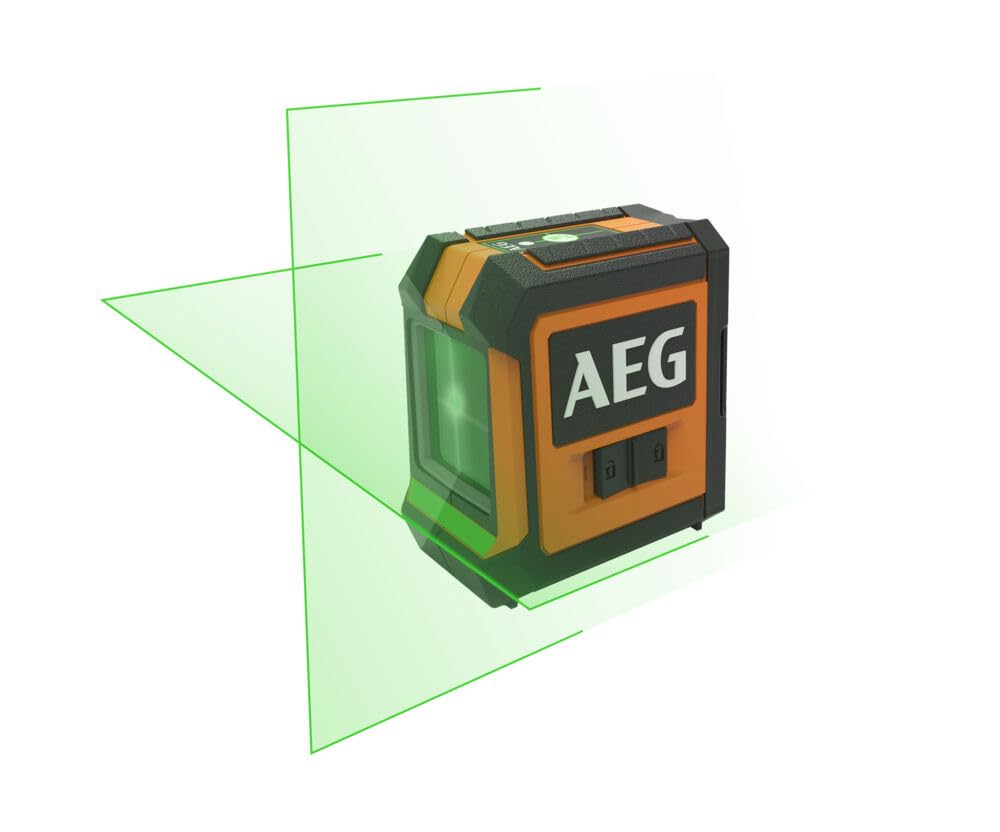 AEG Niveau Laser Croix Vert CLG220-K – Portée 20 m, Haute Visibilité, Auto-Nivelant, IP54, Support Magnétique, Pince Murale, Plaque Cible et Sac de Transport Inclus