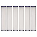 Tier1 30 Micron 10 Inch x 2.5 Inch | 6-Pack Pleated Polyester Whole House Sediment Water Filter Replacement Cartridge | Compatible with Pentek R30, Hydronix SPC-25-1030, Home Water Filter