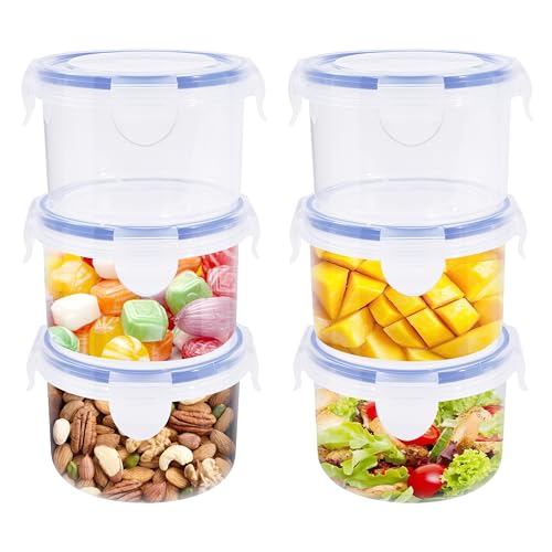 Yesaler Recipientes Herméticos para Aalimentos 300ml Tapers para Comida Hermetico con Tapa Recipiente de Plástico Redondo para Yogur 6 Piezas