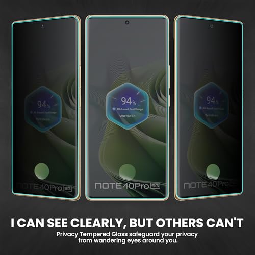 Image of FIRST MART Military-Grade Privacy Tempered Glass for Infinix Note 40 Pro - 9H Hardness, Edge to Edge, Bubble-Free, Anti-Spy, Anti Peeping [1 Pack]