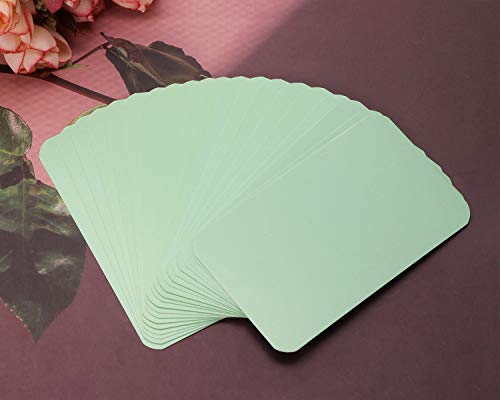 Tupalizy 100Pcs Small Blank Paper Message Note Business Cards Double-Sided Mini Greeting Place Name Vocabulary Word Flash Cards Graffiti Scrapbookings Diy Gift Tags Label (Light Green) #TOP3