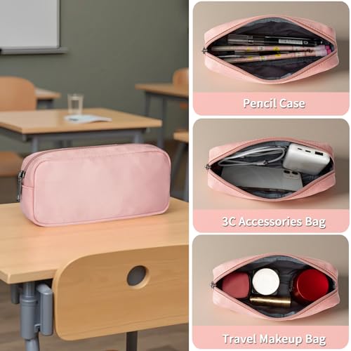 Image of Della Gao Laptop Backpack with Pencil Case, 15.6inch Pink Travel Backpack for Women, Water Resistant Computer Back Pack for Travel, Business, Work (S-Pink-Pencil Case)