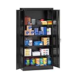 Tennsco 7218 24 Gauge Steel Standard Welded Storage Cabinet, 4 Shelves, 150 lbs Capacity per Shelf, 36