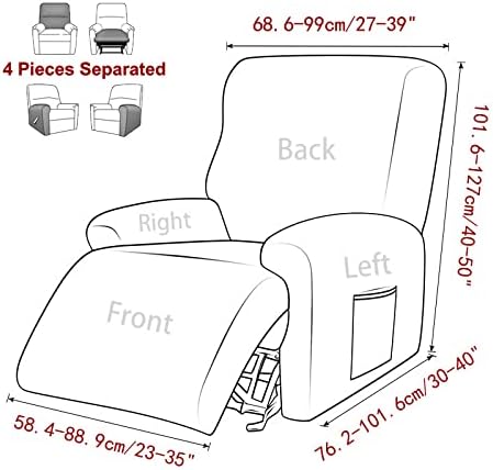 Stretch Recliner Chair Sofa Covers 1seat, Jacquard Split Style All-inclusive Recliner Covers Spandex Lounger Couch Slipcover Recliner Armchair Cover ( Color : 04 , Specification : Jacquard 1piece )