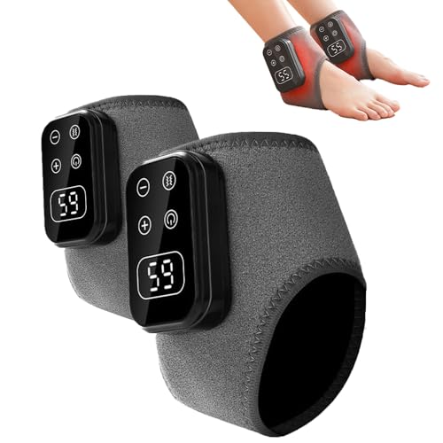 TEVIKE Foot Advanced Renew Triple Method Massager, with 5 Vibration Modes and 6 Heat Levels, Suitable for Reduce Fatigue and Plantar Fasciitis, Travel & Home Use（Grey 2pcs）