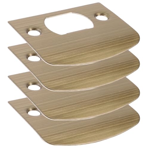 Ipetboom Placa de Cierre de Cerrojo para Puerta de Habitación Acero Inoxidable Color Bronce Antiguo D Juego de 4 Piezas Compatible Cerraduras de Madera Resistente y Compacta para