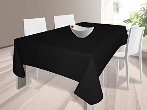HuleHule Mantel Tela Resinada Antimanchas Color Negro Liso (140_x_200_cm ) Cover