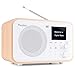 Produktbild Audizio Milan DAB Radio mit Bluetooth, 10 Stunden Akku Radio 2000 mAh, Radiowecker mit Sleeptimer, Line-Out, UKW, Autosuche, 40 Speicherplätze, Mobiles Digital Radio DAB Plus, Küchenradio, Weiß