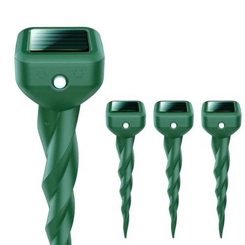 Sodwot Maulwurf Vertreiber 4 Pack–Maulwurfschreck solar Testsieger, IP65 Geeignet zur Vertreibung von Maulwürfe und Anderen Nagetieren in Gärten Rasen