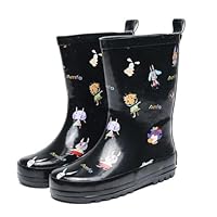 DAWILS Kids Wellies Boys Waterproof Rain Boots Girls Lightweight Grippy Sole Welly with Soft Jersey Lined Toddler Outdoor Rain Shoes Children Rabbit Rubber Boot, 4 UK Child