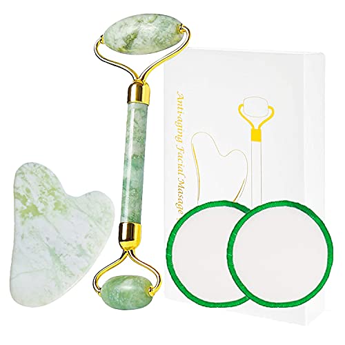 Gua Sha stein Gesichtsroller Massageger Face Massagegerät Echt Stein Cover