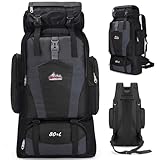Mochila Senderismo 80L con Múltiples Bolsillos, Mochila Trekking Plegable para Hombre y Mujer Gran Capacidad, Mochilas...
