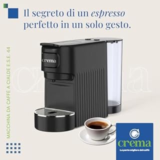 Macchina Caffè Cialde E.S.E. per Espresso Cremoso – 10 CIALDE COMPRESE, Macchinetta Del Caffe Cialde Compatta, Serbatoio 1.2L, Spegnimento Automatico, Espulsione Cialda, Vassoio Regolabile - Nero