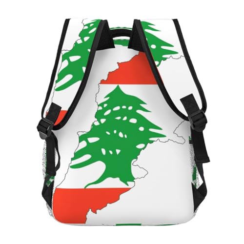 Mochila de senderismo con estampado de mapa de Líbano unisex y lavable 4