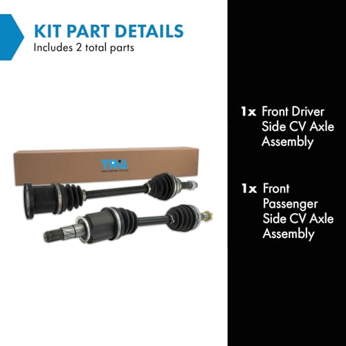Image of TRQ Front Driver and Passenger Side CV Axle Assembly Set 2 Piece Compatible with 2007-2008 Infiniti G35 X AWD 2009-2013 G37 X AWD 2011-2012 G25