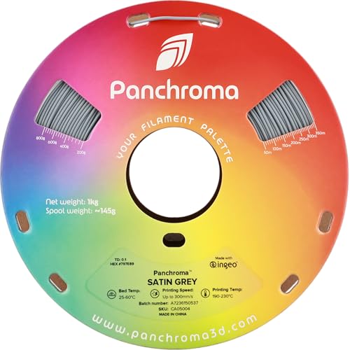 Image of Polymaker Panchroma Satin PLA Filament, Satin Grey 1.75mm 3D Printing Filament, 3D Printer PLA Filament, Fit Most FDM 3D Printers, 1kg Spool (2.2lbs)