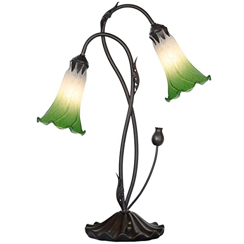 Lámpara de Mesa de Noche Bieye Flor Lily de Vidrio