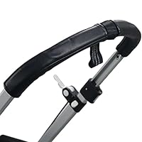 Kinderwagen-Griffhülle aus PU-Leder, kompatibel mit Bugaboo Cameleon Kinderwagen, abnehmbare Kinderwagen-Griffhülle mit Reißverschlussöffnung, staubdicht, wasserabweisend (schwarz)