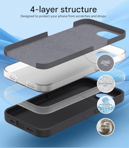 Image of DIZORO Compatible with iPhone 17e Case 6.3, Slim Liquid Silicone 3 Layers Full Covered Soft Gel Rubber Phone Cases Protective Back Cover 6.3 Inch - Dark Gray