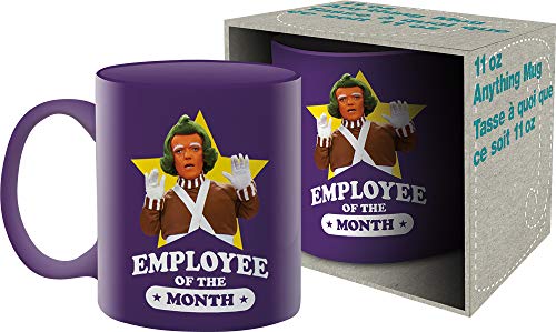 AQUARIUS Willy Wonka Employee of The Month Ceramic Mug, Medium, multicolor