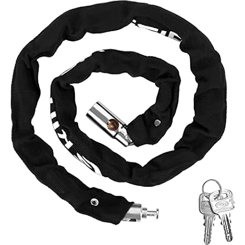 Bike Chain Locks, Heavy Duty Bicycle Lock with 2 Keys,Anti-Theft Waterproof High Security Chain Lock for Bike, Motorcycle, Door, Fence, Gate, Bicycle, Scooter Cover