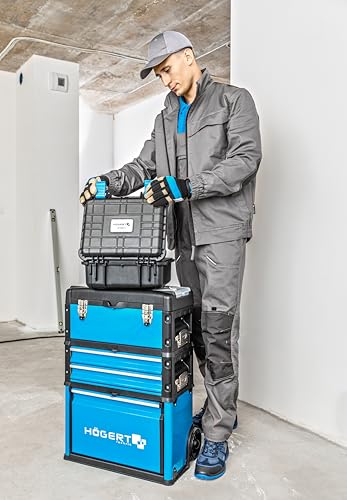 Högert Technik KALMIT Herren Arbeitsoverall Latzhose Grau 2XL – Robuste Arbeitskleidung aus 100% Baumwolle, Oxford 300D Knieverstärkungen, 6 Taschen, Reflektierende Elemente