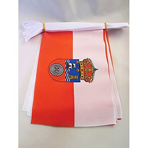 Image of AZ FLAG Cantabria 6 meters BUNTING Flag 20 flags 9'' x 6'' - Spanish region of Cantabria STRING flags 15 x 21 cm