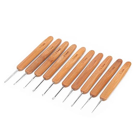 Sticknål, ergonomisk design Lätt att sy Bambuhandtag Virknål för stickade kläder