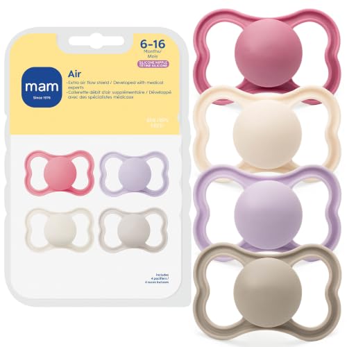 Image of MAM Air Pacifier 6-16 Months, Extra Air Flow for Sensitive Skin, 4 Pack