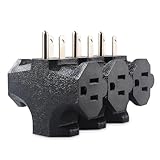 [ETL Listed] Cable Matters 3-Pack 3 Way Plug Adapter 15A 1875W, 3 Prong 3 Outlet...