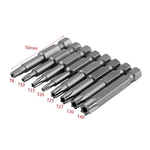 Embout de tournevis Torx à magnétisme renforcé 50mm Hex 1/4" - Haute précision - 7