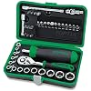 TopTul 41PCS Professional Grade 1/4 DR. Flank Socket Set