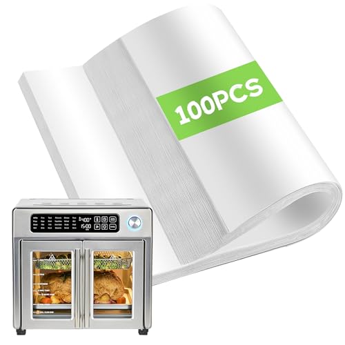 Air Fryer Paper Liners Disposable Compatible with Emeril Lagasse 26 QT Extra Large French Door Air Fryer Toaster Oven, 100 PCS Parchment Paper Sheets Accessories for Emeril Lagasse