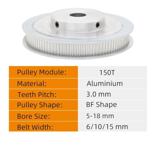Polea de motor de 150 dientes sin deslizamiento con aleación resistente y paso BF circular 3