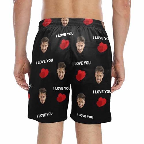 DIYKST Custom Swim Shorts Quick Dry Personalized Shorts Bathing Suit Birthday Gifts for Men Beach Swim Shorts2