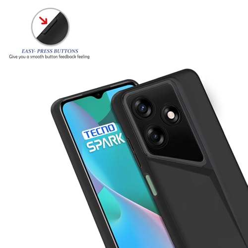 Image of Amazon Brand - Solimo Ultra-Thin Blade Runner Series Matte Finished Camera Protection Soft Back Cover for Tecno Spark 10 | Tecno Spark 10C - Black
