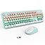 Green Pink Wireless Keyboard Mouse