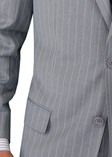DTI GV Executive Italian Men's Two Button Wool Suit 2 Piece Modern Fit Striped4