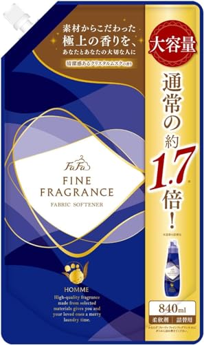 ファーファ ファインフレグランス 柔軟剤 オム クリスタルムスク 詰め替え 840ml オリジナルティッシュ付き