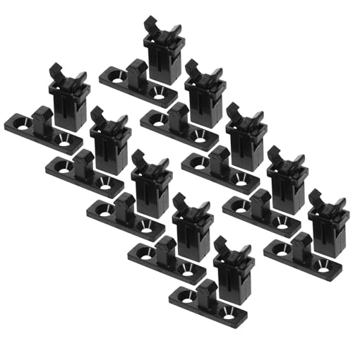 PLAFOPE en Plástico y Hierro de Presión para Cubo de Basura 10 Juegos de Pestillos Instalación Sencilla y Uso Rápido, Diseño Elegante en Color Negro